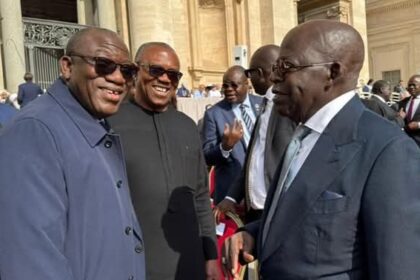 Fayemi, Peter Obi and Tinubu at Vatican